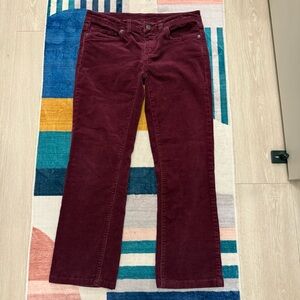 Patagonia Corduroy Straight Leg Pants Wine Red Size 28 Short High Rise Boho